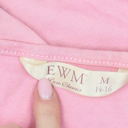 EWM Women's Pink Cotton T-Shirt, Size M, Casual Wear
