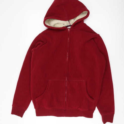 Cotton Traders Red Hooded Puffer Jacket S Men