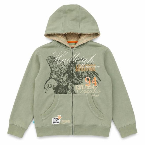 Hadleigh London Boys Green Hoodie, 7 Years, Full Zip Warm Fleece