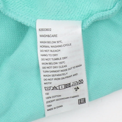 Baleno Girls Green Pullover Hoodie - Heart Graphic, Size 22