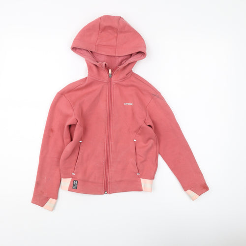 Artengo Girls Pink Full Zip Hoodie 7-8 Years