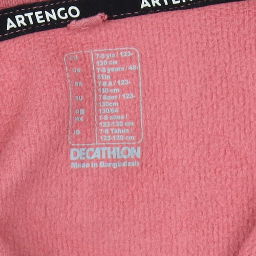 Artengo Girls Pink Full Zip Hoodie 7-8 Years