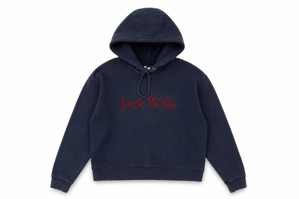 Front view of Jack Wills Women's Blue Pullover Hoodie, size 6