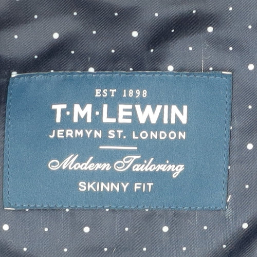 T.M. Lewin Men's Blue Slim Fit Blazer, 41R, Business Style