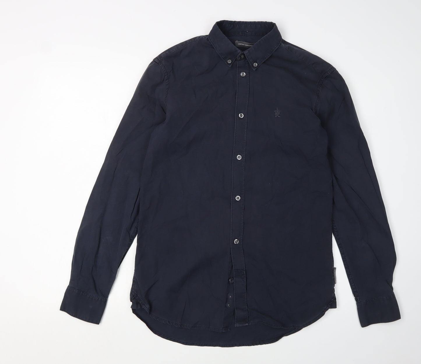 French Connection Men's Blue Shirt S Button-Up Cotton
