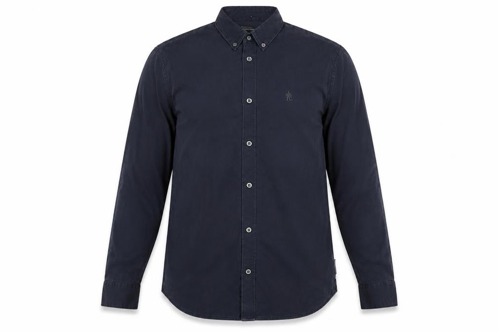Front view of French Connection Men's Blue Shirt S Button-Up Cotton
