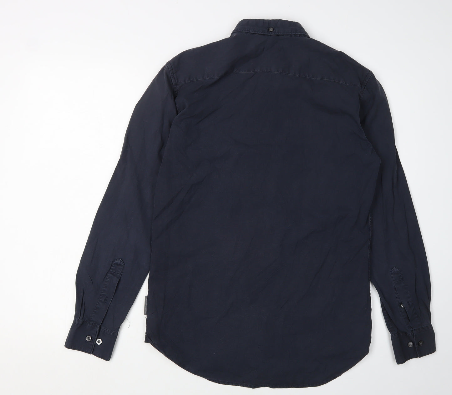 French Connection Men's Blue Shirt S Button-Up Cotton