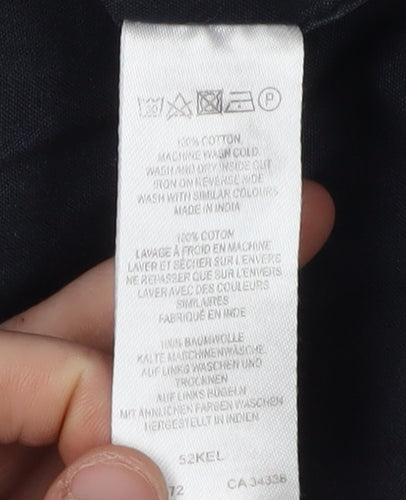 French Connection Men's Blue Shirt S Button-Up Cotton