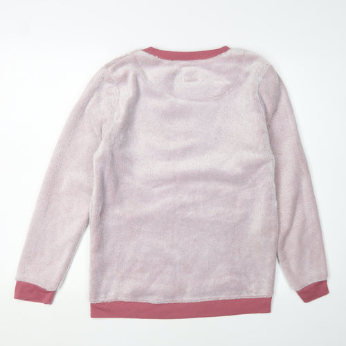 Disney Women's Pink Sequin Crew Neck Pyjama Top 10-12