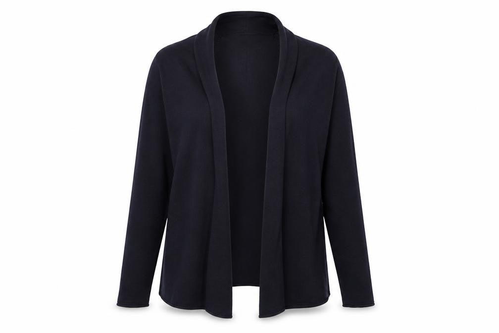 Front view of Benetton Women's Blue Cardigan, size S, Casual