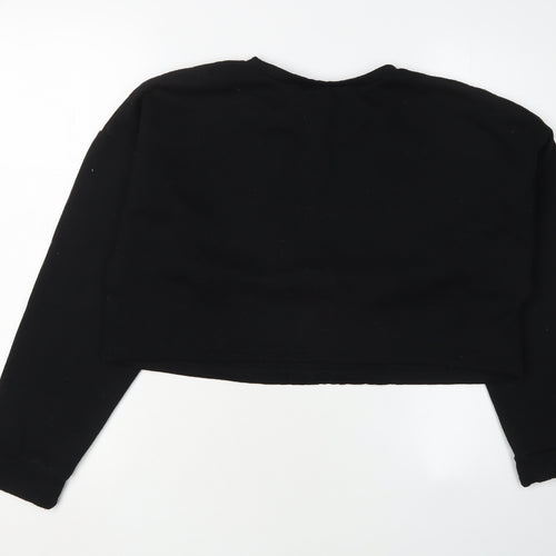 Zara Black Embroidered Women's Sweatshirt UK 0