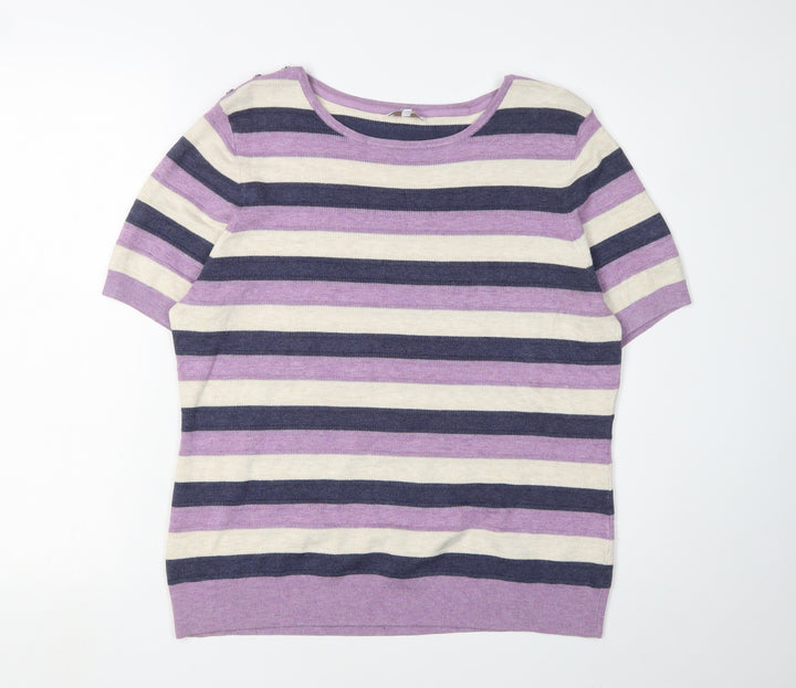 CC Women's Multicoloured Striped Pullover Jumper XL