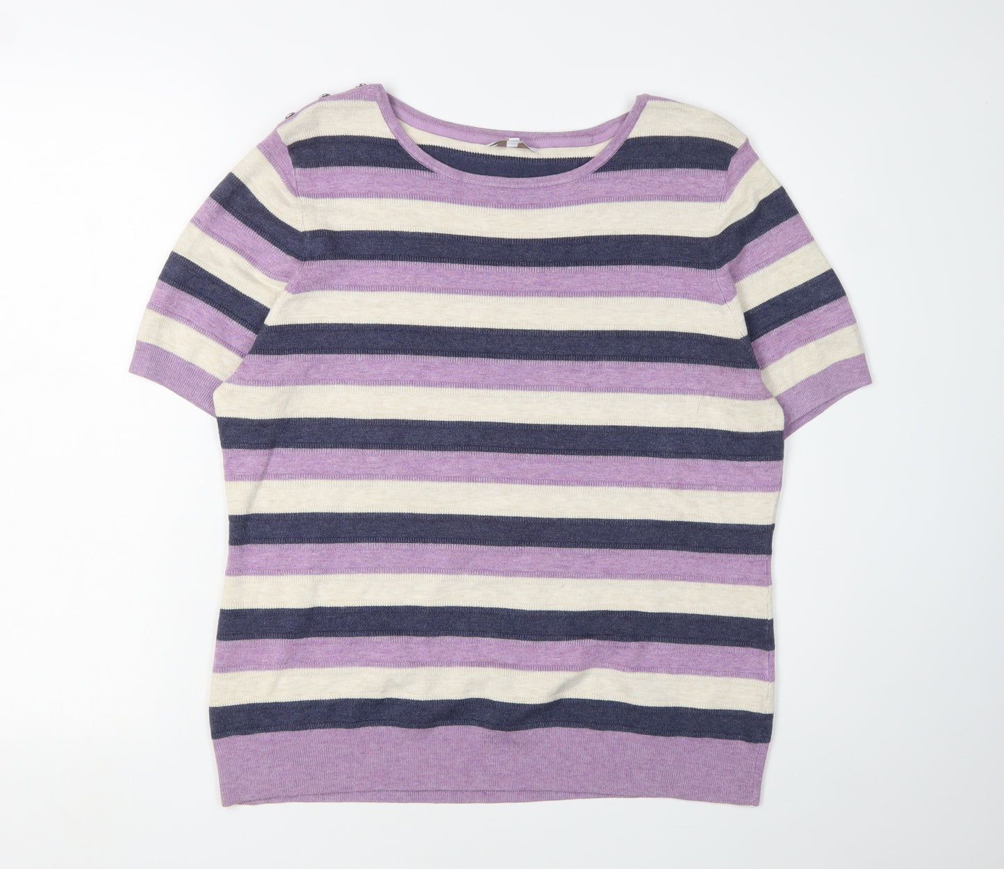 CC Women's Multicoloured Striped Pullover Jumper XL