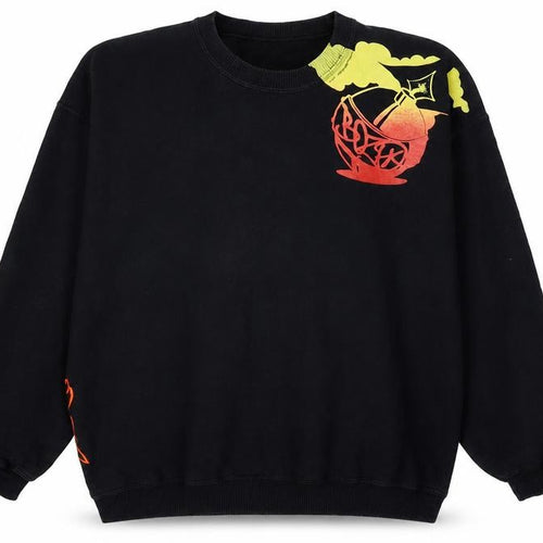 Steelborn Men's Black Graphic Crew Neck Sweatshirt L
