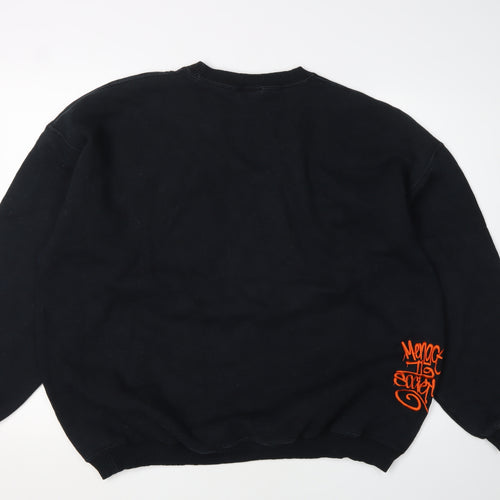 Steelborn Men's Black Graphic Crew Neck Sweatshirt L