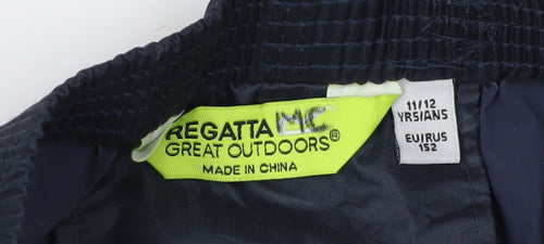 Regatta Boys Black Rain Trousers 11-12 Years Waterproof