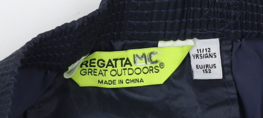 Regatta Boys Black Rain Trousers 11-12 Years Waterproof