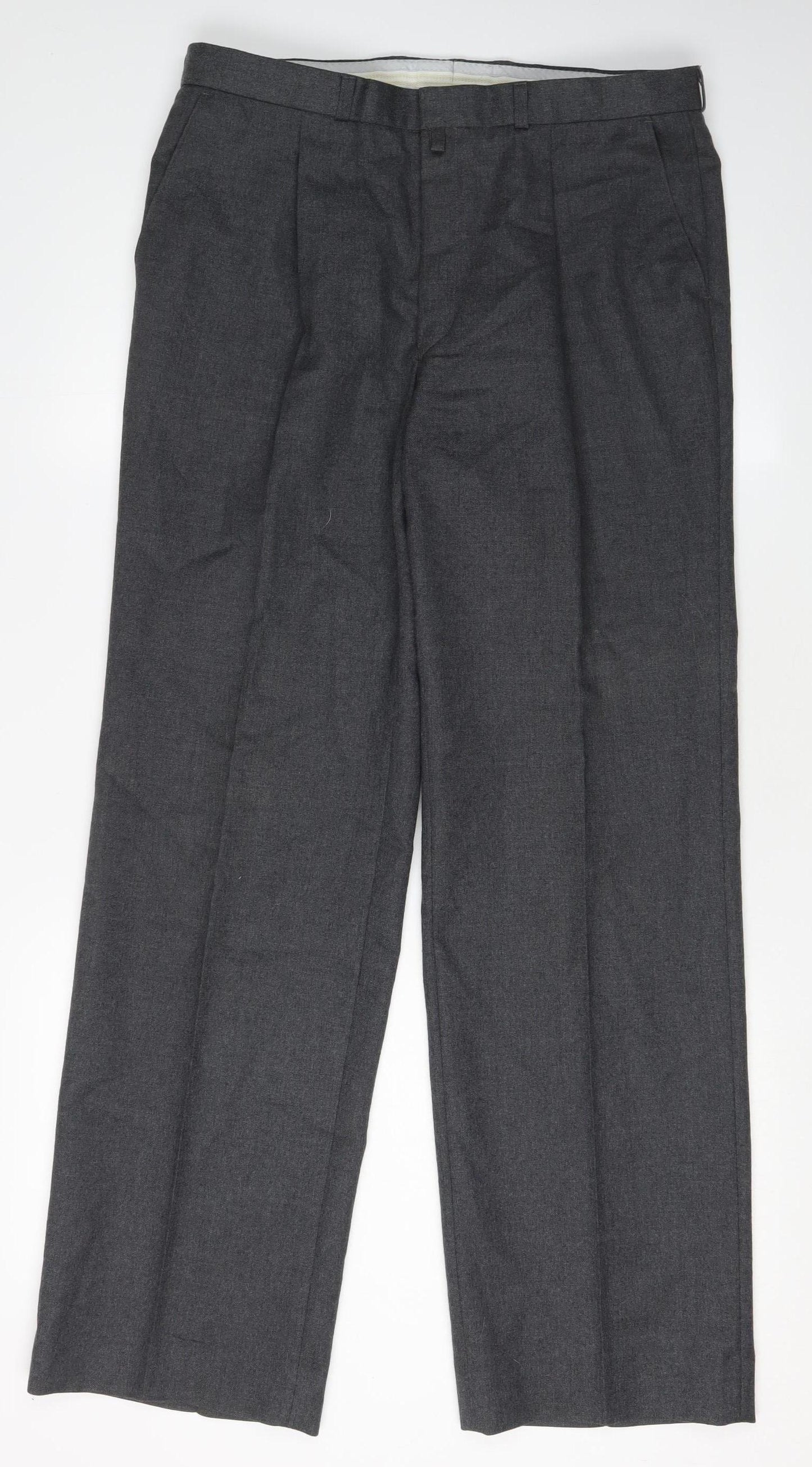 Beuny Men's Grey Dress Pants Size 34 Regular Fit