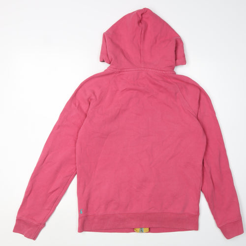 Joules Women's Pink Full Zip Hoodie, Size 12, Cotton Blend