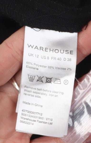 Warehouse Women's Black Straight Trousers Size 12
