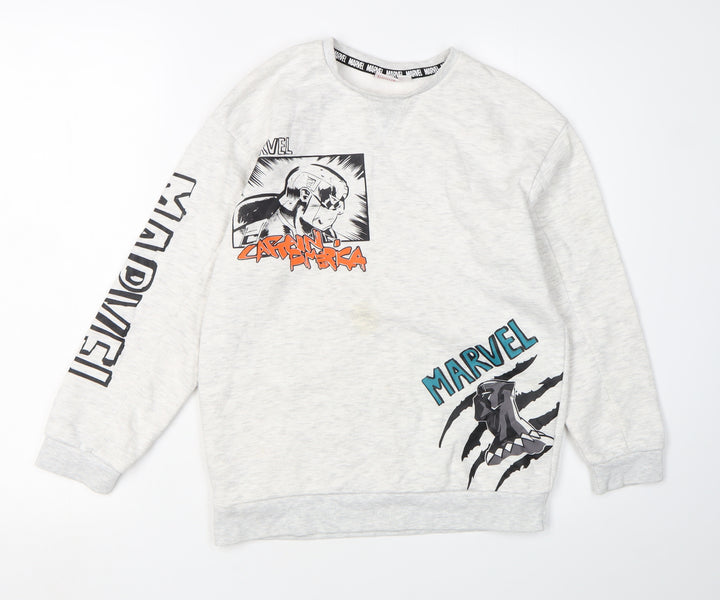 Marvel Boys White Crew Neck Pullover Sweatshirt 11-12 Years