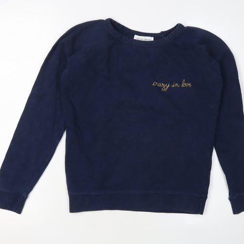 Maison Labiche Women's Blue Cotton Pullover Sweatshirt XS