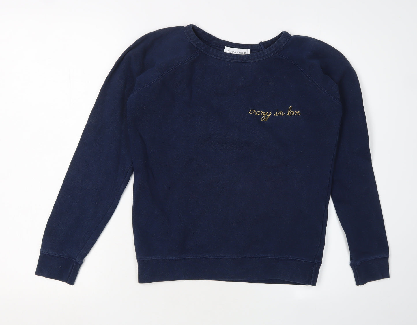 Maison Labiche Women's Blue Cotton Pullover Sweatshirt XS