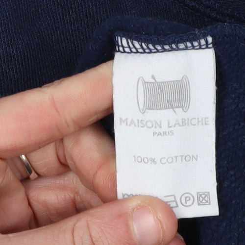Maison Labiche Women's Blue Cotton Pullover Sweatshirt XS