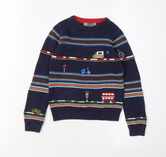 Jarvis Archer Boys Blue Transport Pullover Jumper 3-4 Years