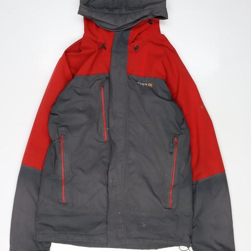 Regatta Men's Red Hooded Waterproof Rain Jacket Size S