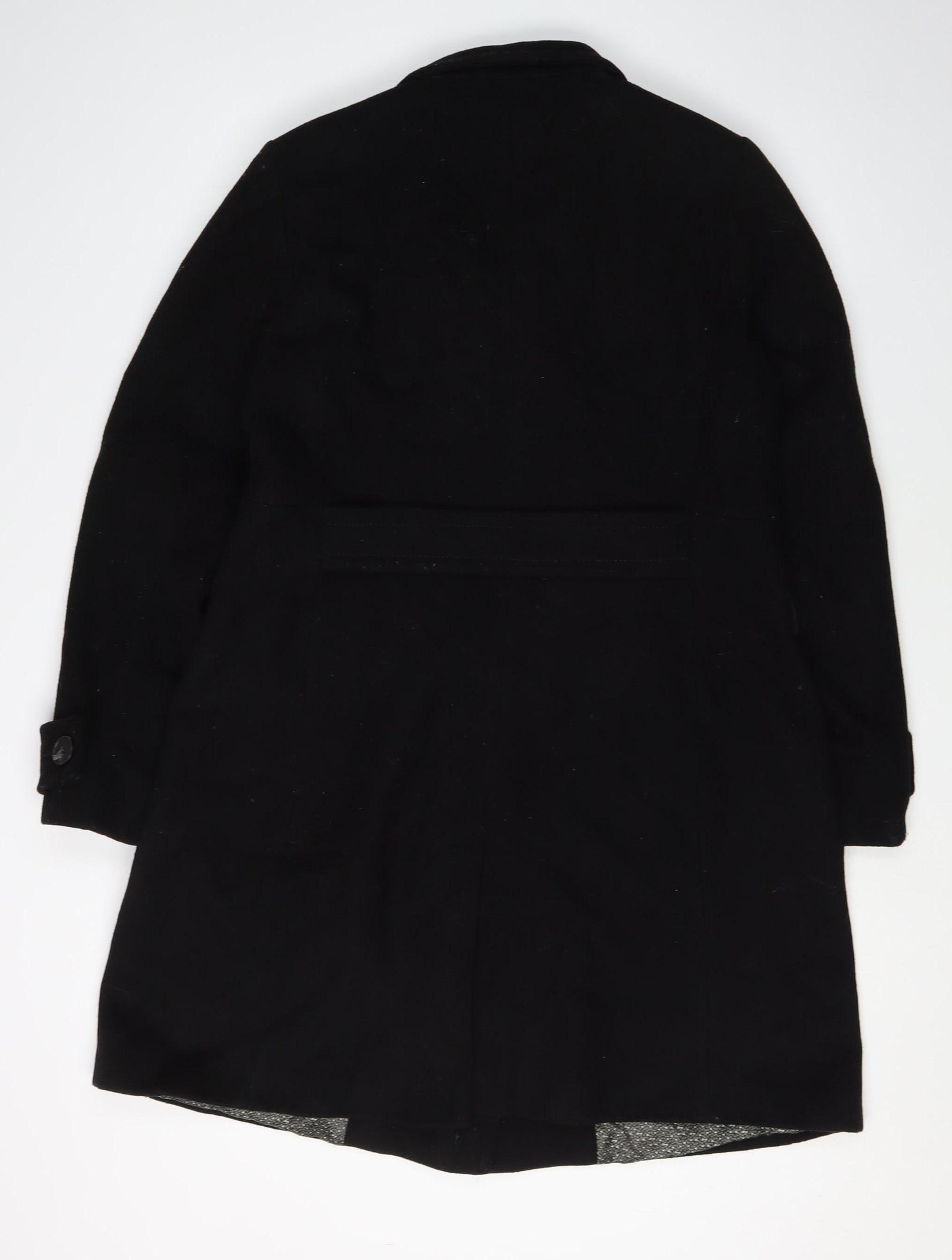 Next Women's Black Pea Coat Size 14 with Button Accents