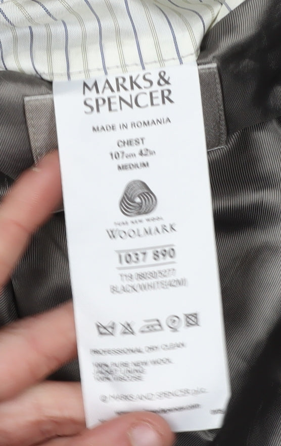 Marks and Spencer Men's Grey Wool Blazer 42R