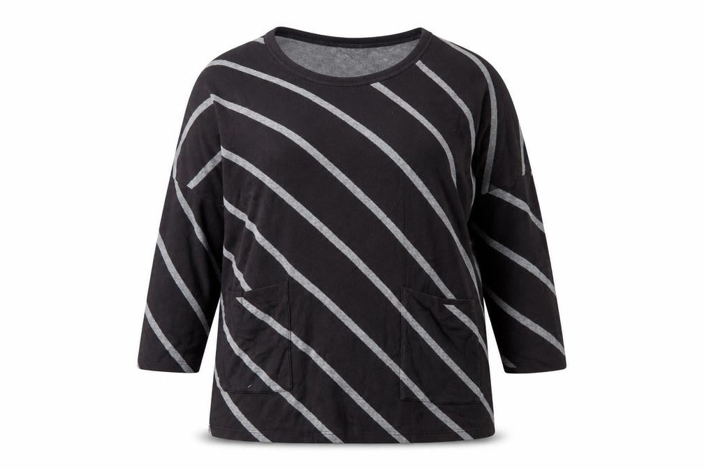 Front view of Adini Women's Black Striped jumper -, size L