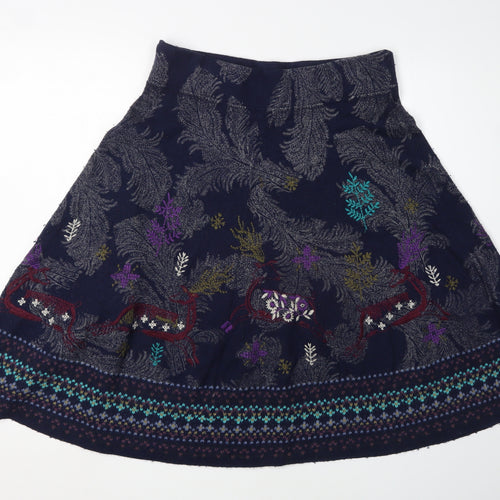 White Stuff Women's Blue A-Line Skirt Size 10