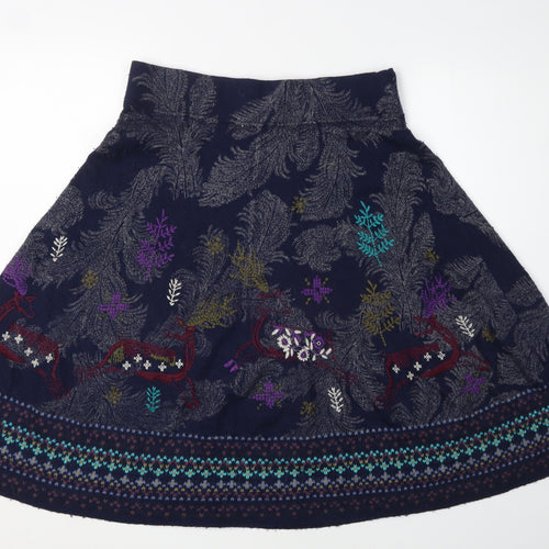White Stuff Women's Blue A-Line Skirt Size 10