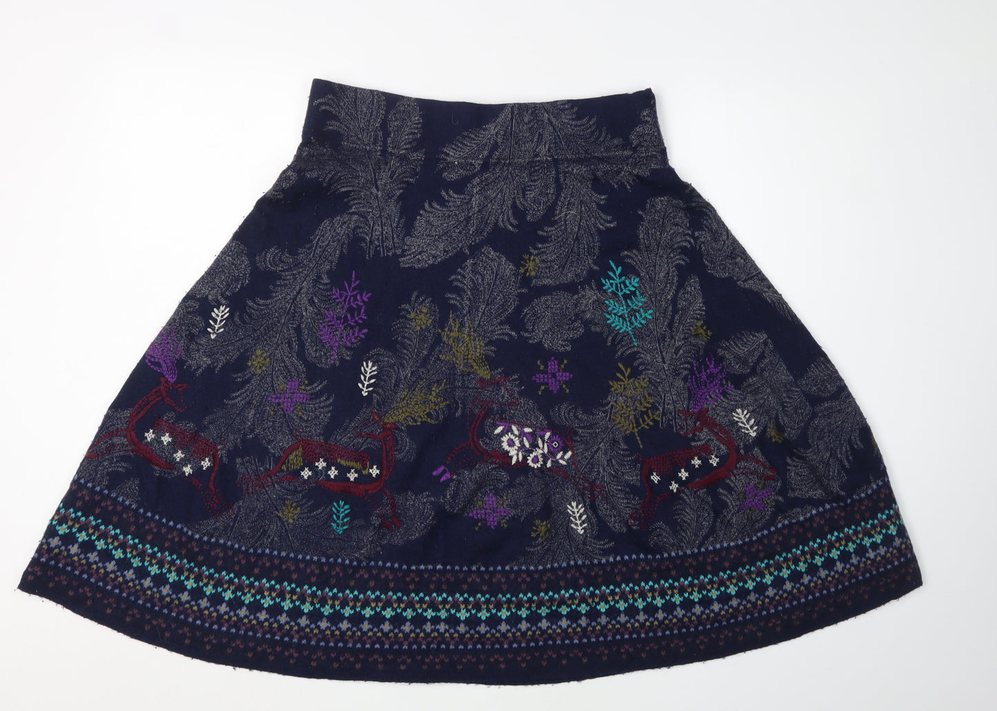 White Stuff Women's Blue A-Line Skirt Size 10