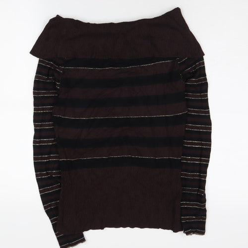 CMD Women's Brown Striped Pullover Jumper Size 14