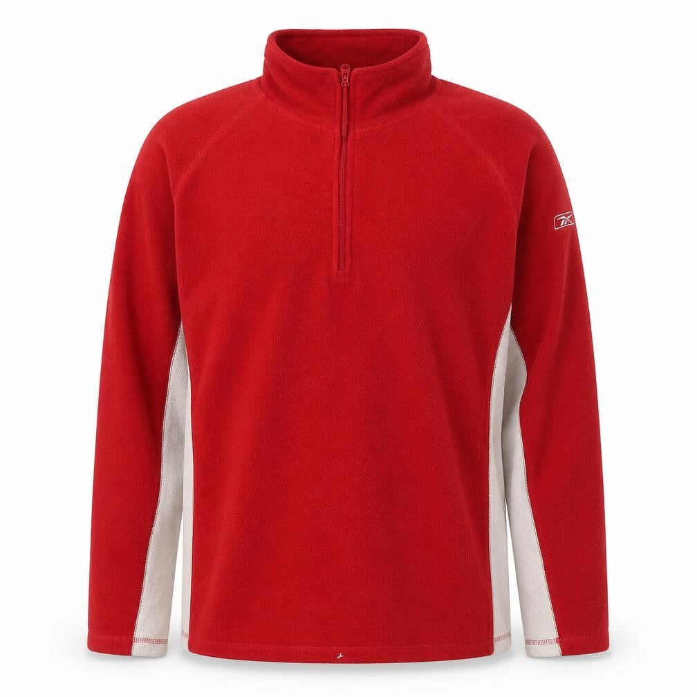 Front view of Reebok Men's Red 1/2 Zip Sweatshirt Large