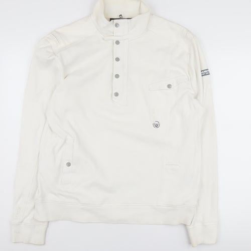 Duck and Cover Men’s Ivory Henley Sweatshirt 2XL
