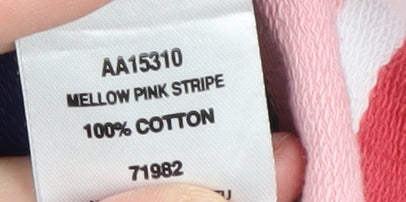Cotton Traders Men's Pink Striped 2XL 1/4 Zip Sweatshirt