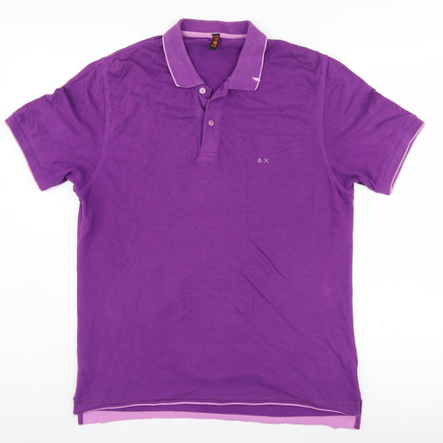 SUN68 Unisex Purple Polo Shirt Size 8 Cotton Blend