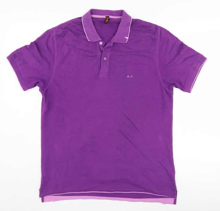SUN68 Unisex Purple Polo Shirt Size 8 Cotton Blend