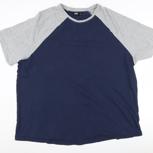 Jacamo Men's Colourblock T-Shirt Blue Grey Size 3XL