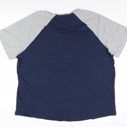 Jacamo Men's Colourblock T-Shirt Blue Grey Size 3XL