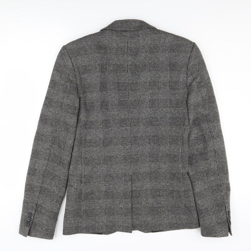 River Island Women's Grey Check Blazer UK 34
