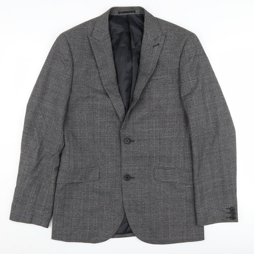 Next Men's Grey 38R Blazer, Single-Breasted, Formal