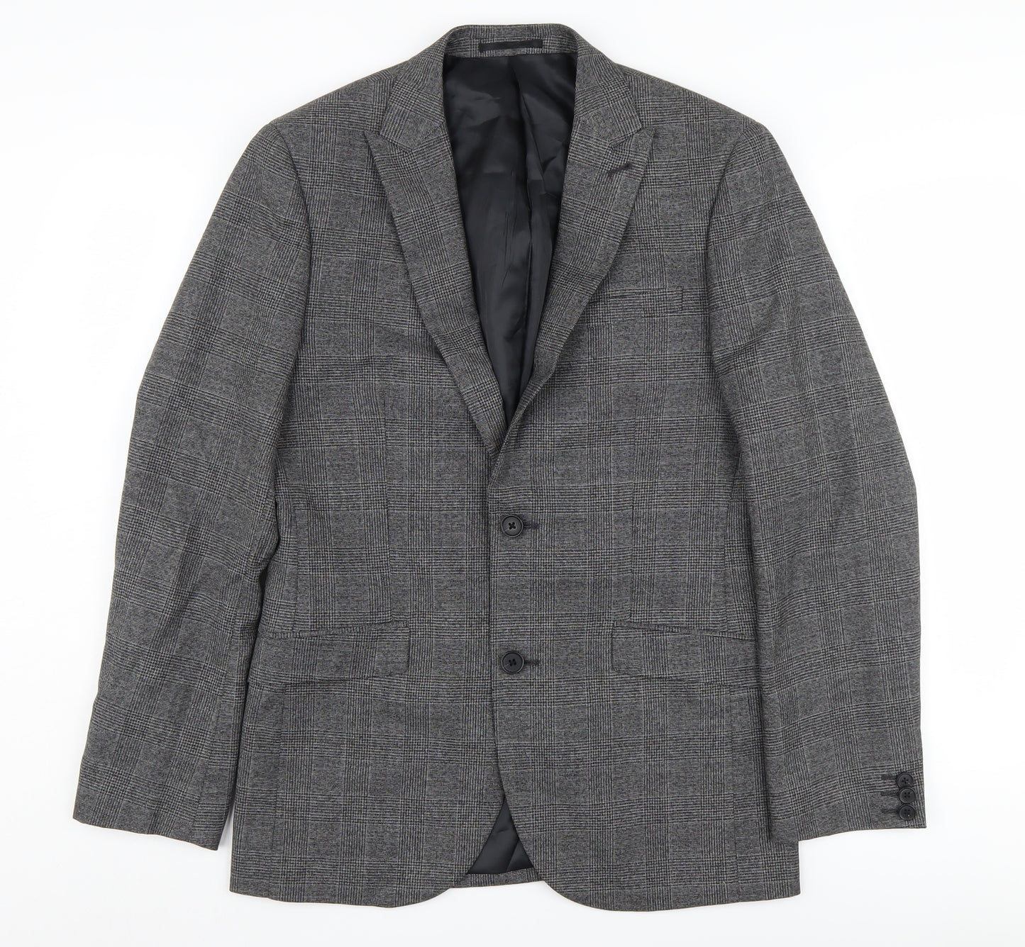 Next Men's Grey 38R Blazer, Single-Breasted, Formal