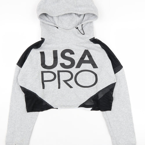 USA Pro Women's Grey Hoodie Size 12 Pullover