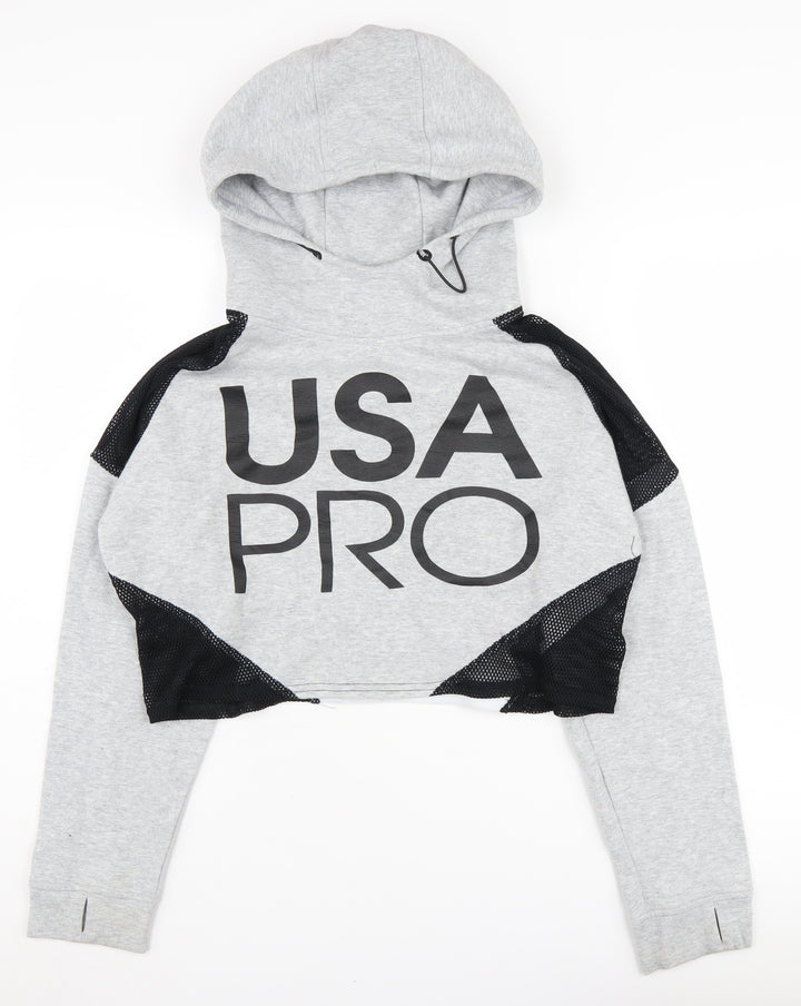 USA Pro Women's Grey Hoodie Size 12 Pullover