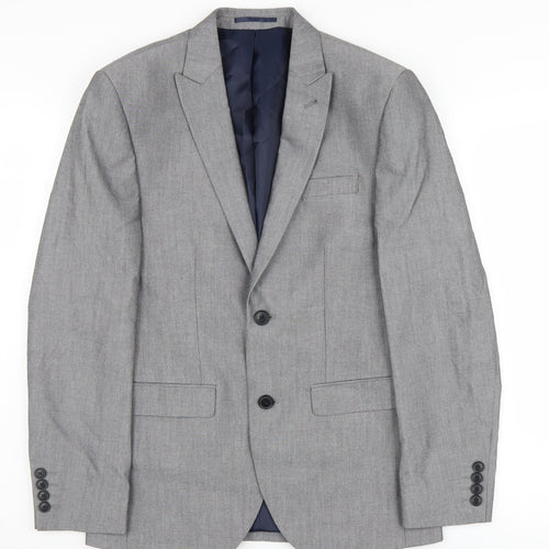 Next Men's Grey Suit Jacket 36 Short, Polyester Blend